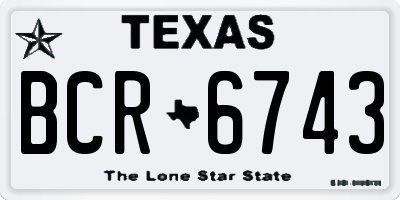 TX license plate BCR6743