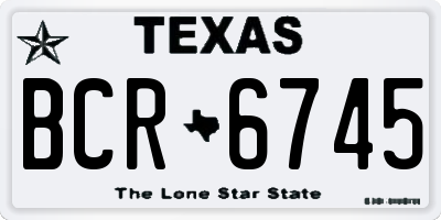 TX license plate BCR6745