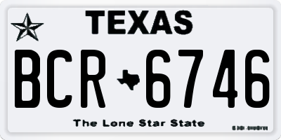 TX license plate BCR6746