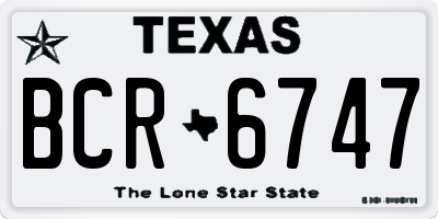 TX license plate BCR6747