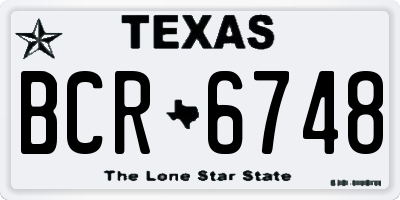 TX license plate BCR6748