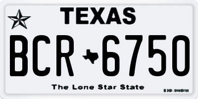 TX license plate BCR6750