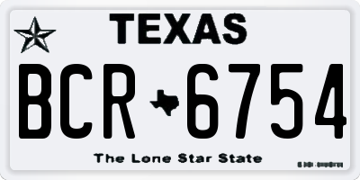 TX license plate BCR6754