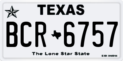 TX license plate BCR6757