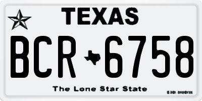 TX license plate BCR6758