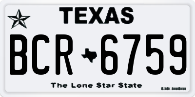 TX license plate BCR6759