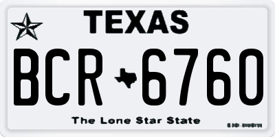 TX license plate BCR6760