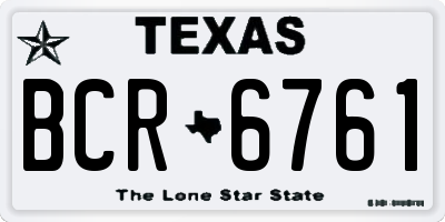TX license plate BCR6761