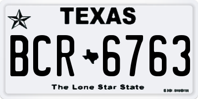 TX license plate BCR6763