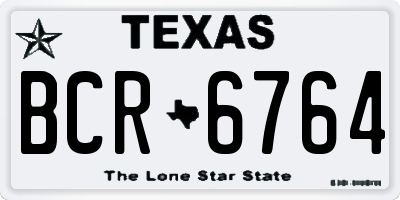 TX license plate BCR6764
