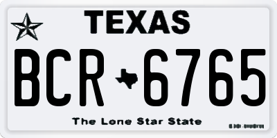 TX license plate BCR6765