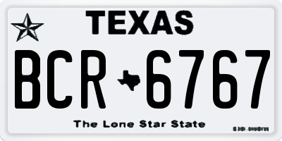 TX license plate BCR6767
