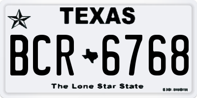 TX license plate BCR6768