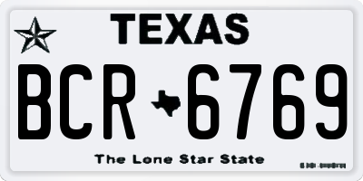 TX license plate BCR6769