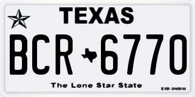 TX license plate BCR6770