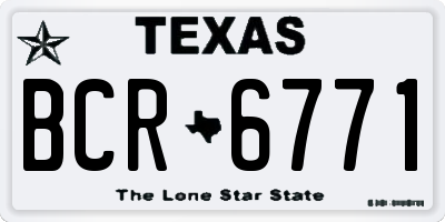 TX license plate BCR6771