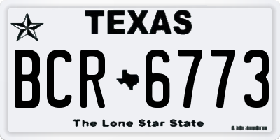 TX license plate BCR6773