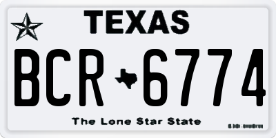 TX license plate BCR6774