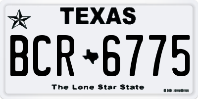 TX license plate BCR6775