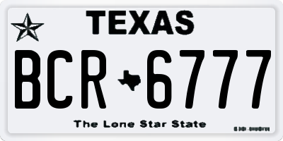 TX license plate BCR6777