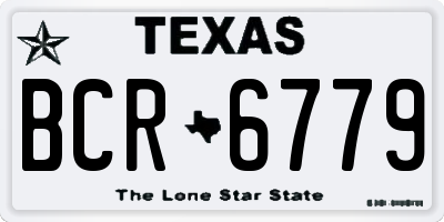 TX license plate BCR6779