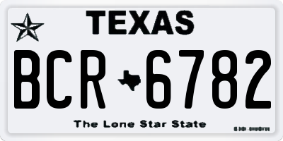 TX license plate BCR6782
