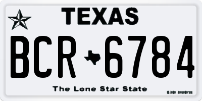 TX license plate BCR6784