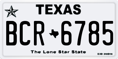 TX license plate BCR6785