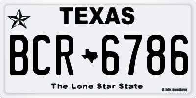 TX license plate BCR6786