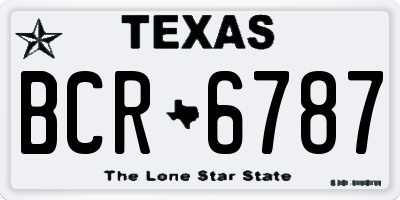 TX license plate BCR6787