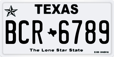 TX license plate BCR6789