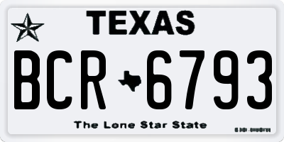 TX license plate BCR6793