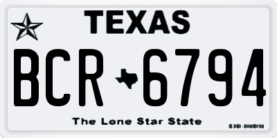 TX license plate BCR6794