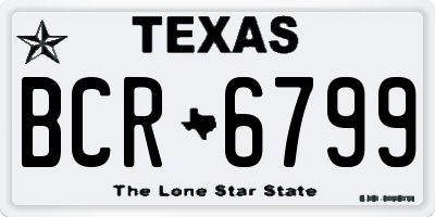 TX license plate BCR6799
