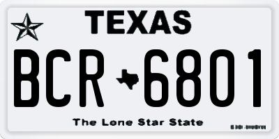 TX license plate BCR6801