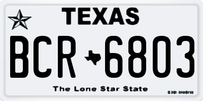 TX license plate BCR6803