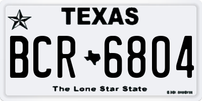TX license plate BCR6804