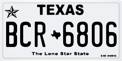 TX license plate BCR6806