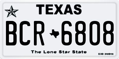 TX license plate BCR6808