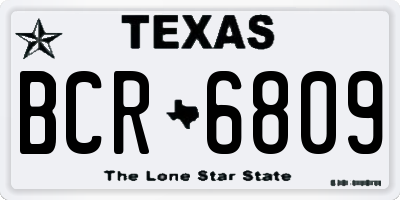 TX license plate BCR6809