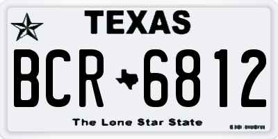TX license plate BCR6812