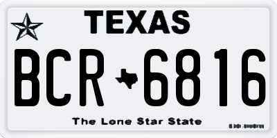TX license plate BCR6816
