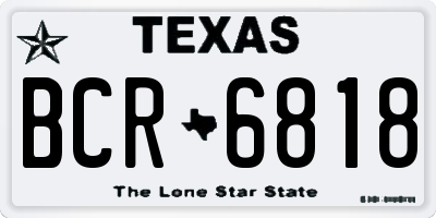 TX license plate BCR6818