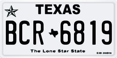 TX license plate BCR6819