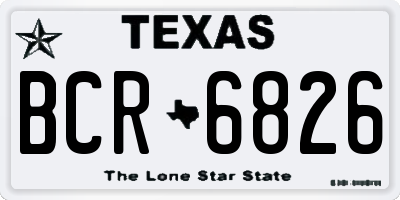 TX license plate BCR6826