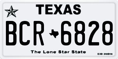 TX license plate BCR6828