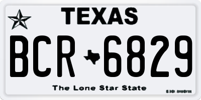 TX license plate BCR6829
