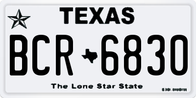 TX license plate BCR6830