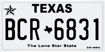 TX license plate BCR6831