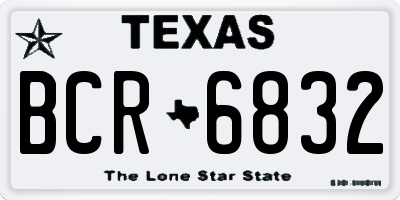 TX license plate BCR6832